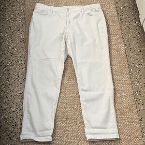 Laurie Felt daisy denim white Straight Leg crop Jeans